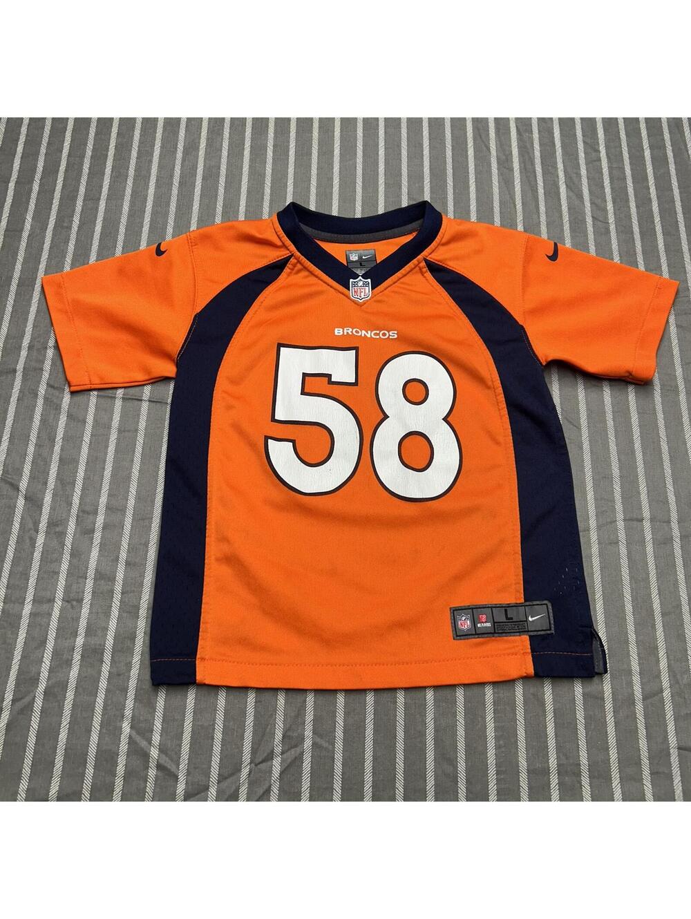 Nike Denver Broncos Von Miller On Field Orange Football Jersey Youth Size Large